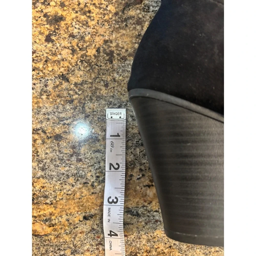 Lane‎ Bryant Knee High Boots Size 11W Black Suede High Heel Boots Sexy Boots